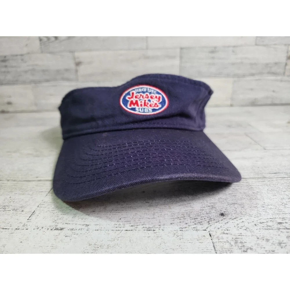 Jersey Mike's Subs Navy Blue Uniserv Employee Adjustable Sun Visor Cap Hat